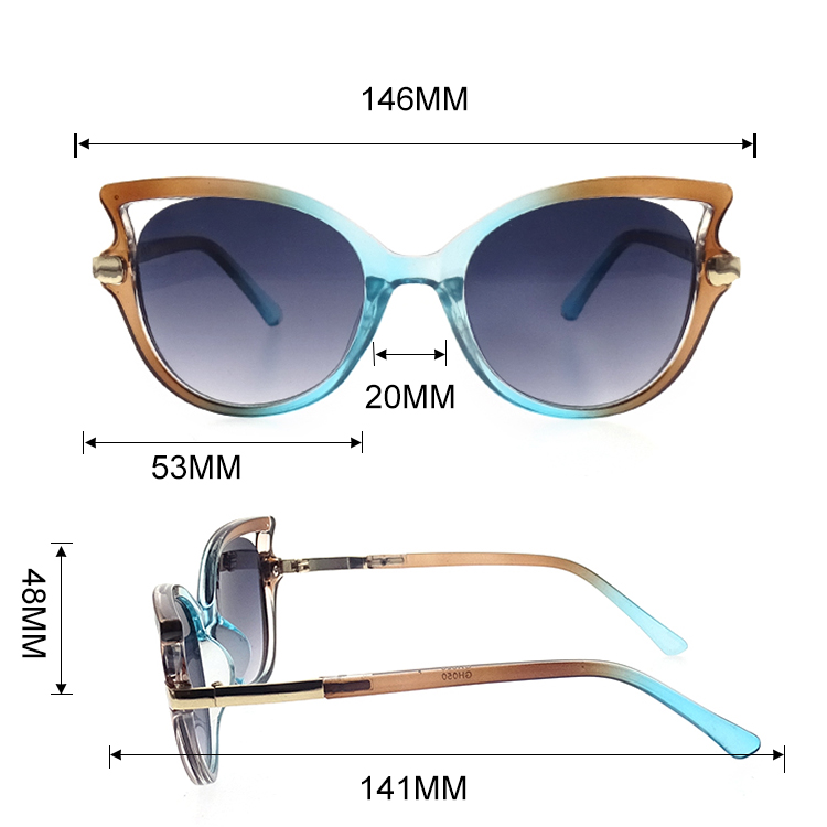Fashion Oversize Gradient Colour Cat Eyes Sunglasses For Women LS-P1250