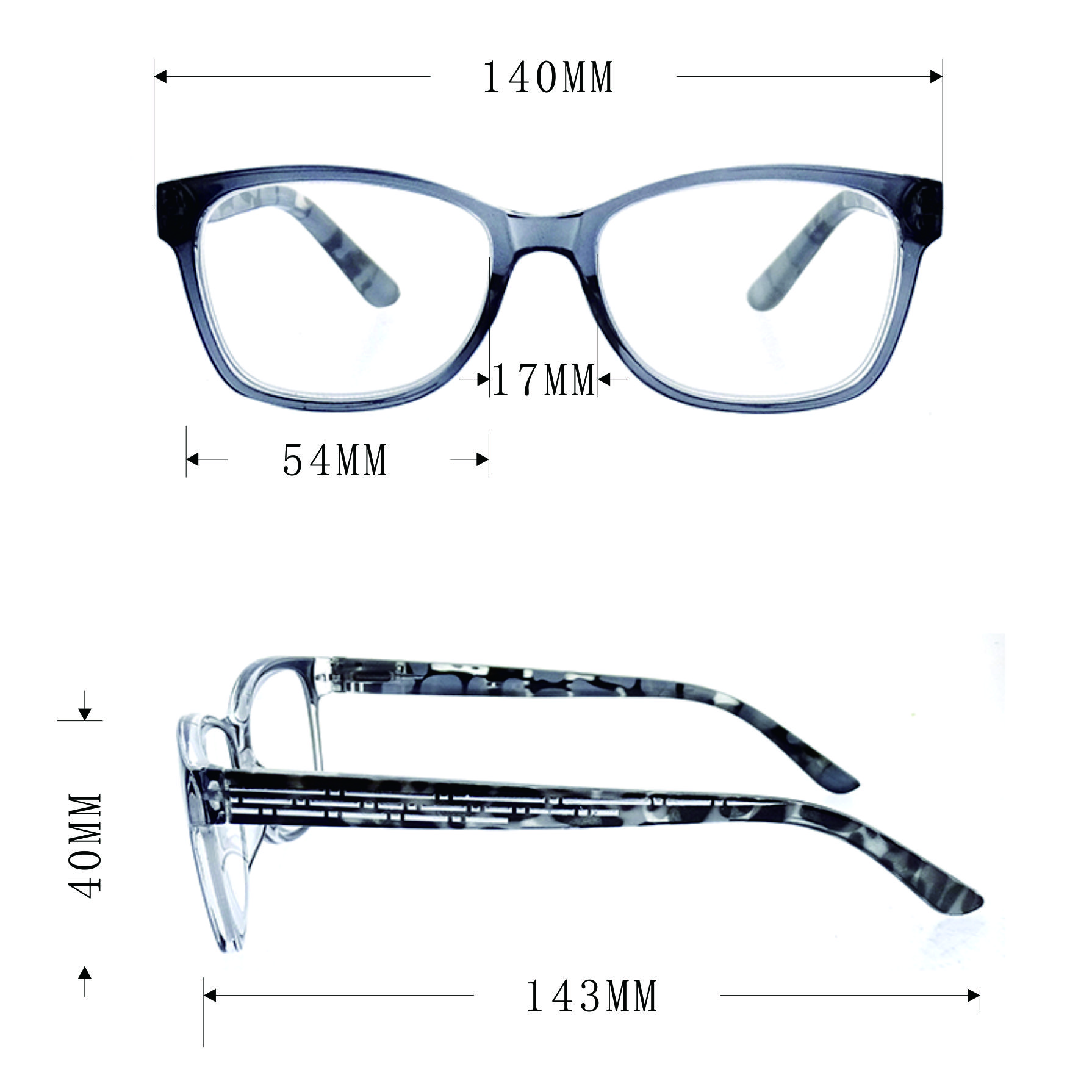 Flower Pattern Paint Eyeglasses Frames Reading Glasses LR-P6679