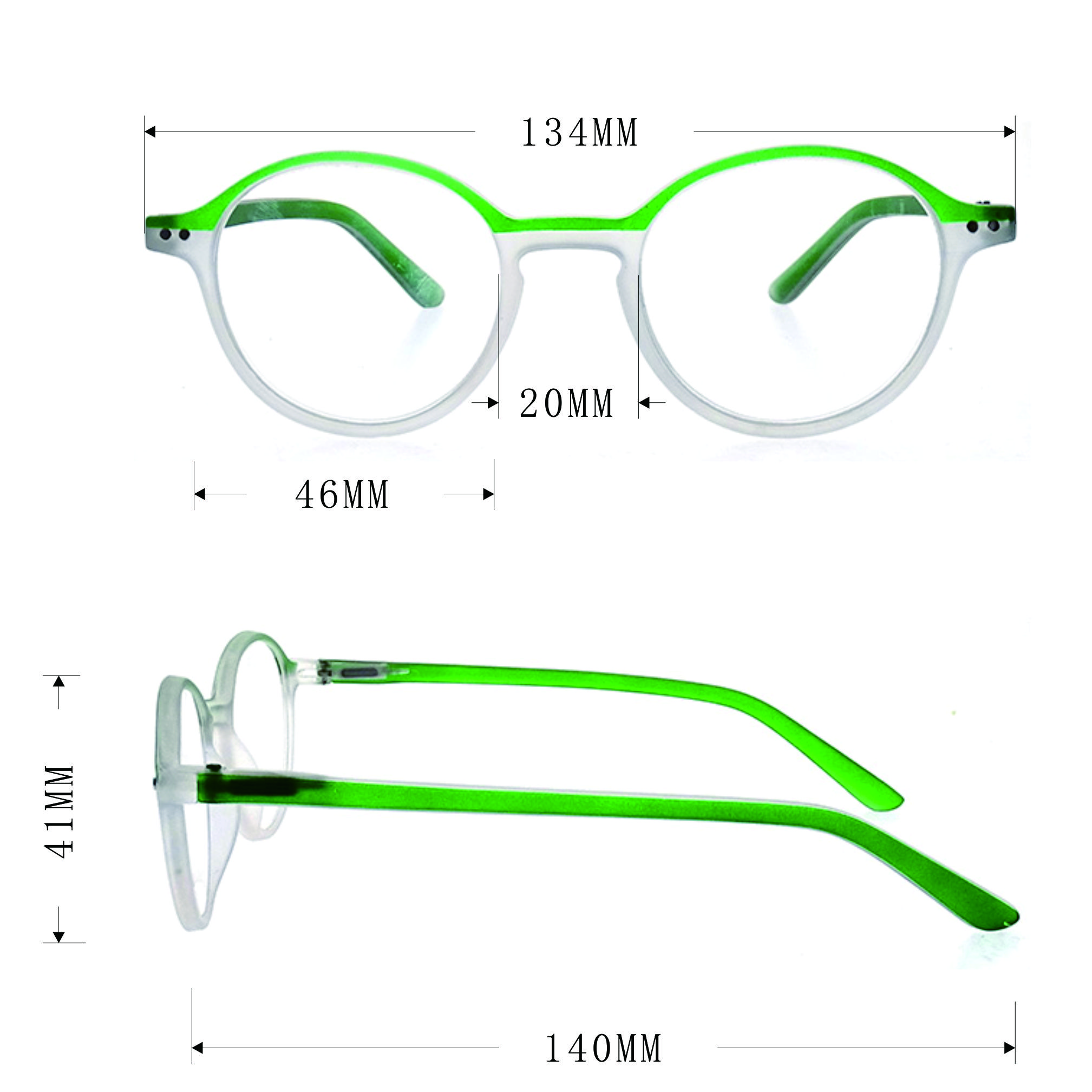 Fashion Round Style Plastic Frame Reading Glasses LR-P6584