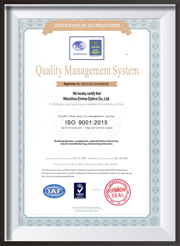 Optical Spectacle quality management system