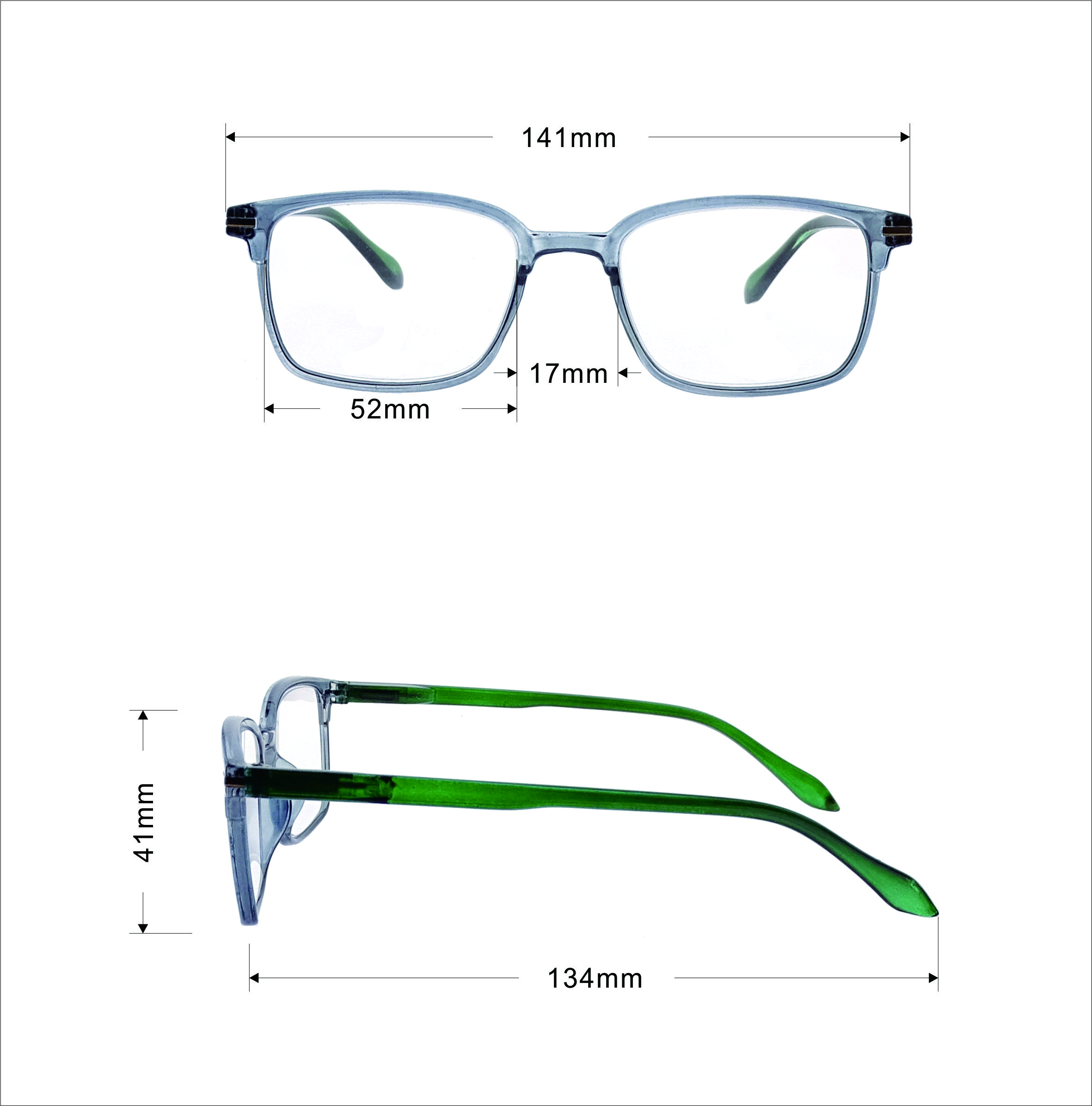 Slim Square Eyewear Block Blue Light Clear Lens Anti-radiation Screen Protector for Laptop / Pc LR-P6420