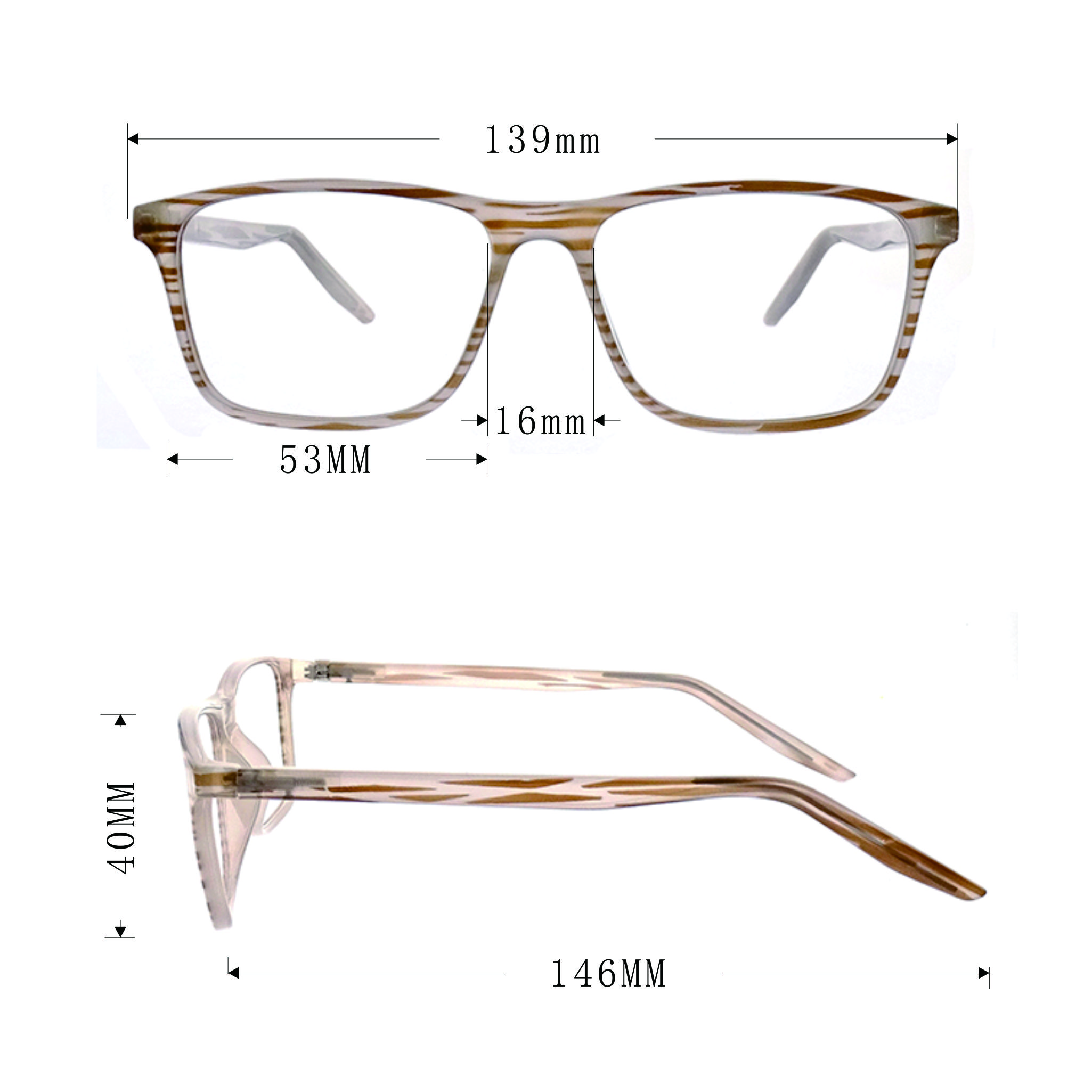 Unisex Zebra Wood Plastic Reading Glasses LR-P6793