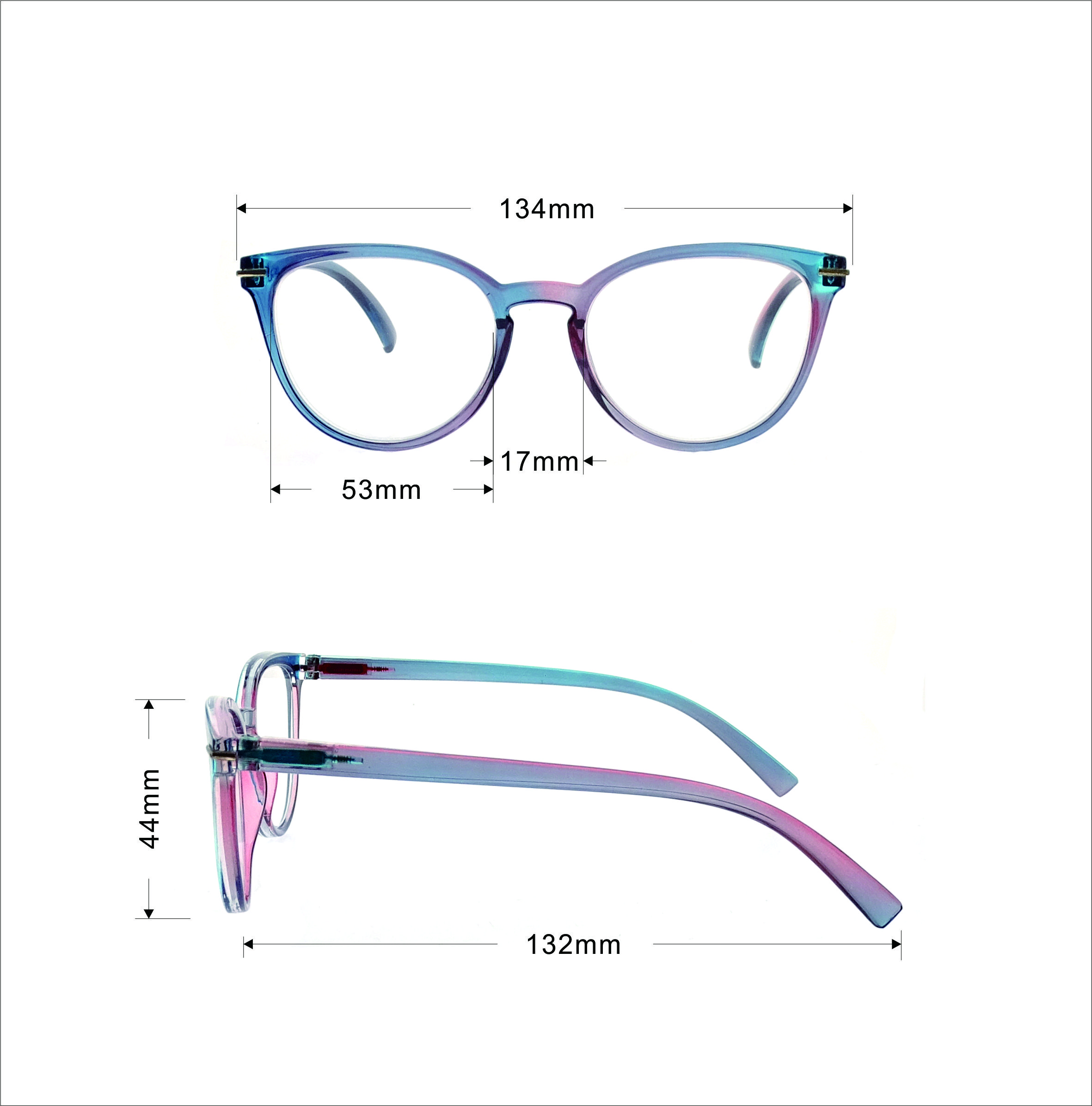 Fashion Ladies Double Color Optical Small Round Glasses Frames LR-P6370