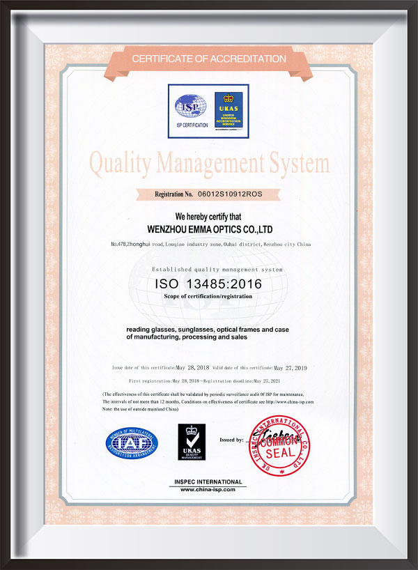 Optical Spectacle quality management system