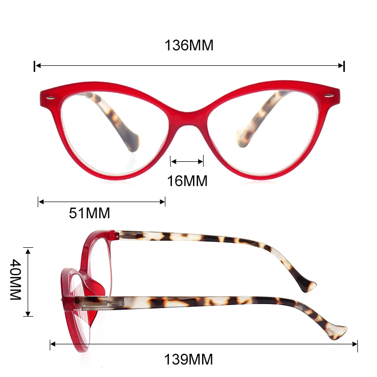 Cat Eye Plastic Reading Glasses Women Fashion Eyewear LR-P4851