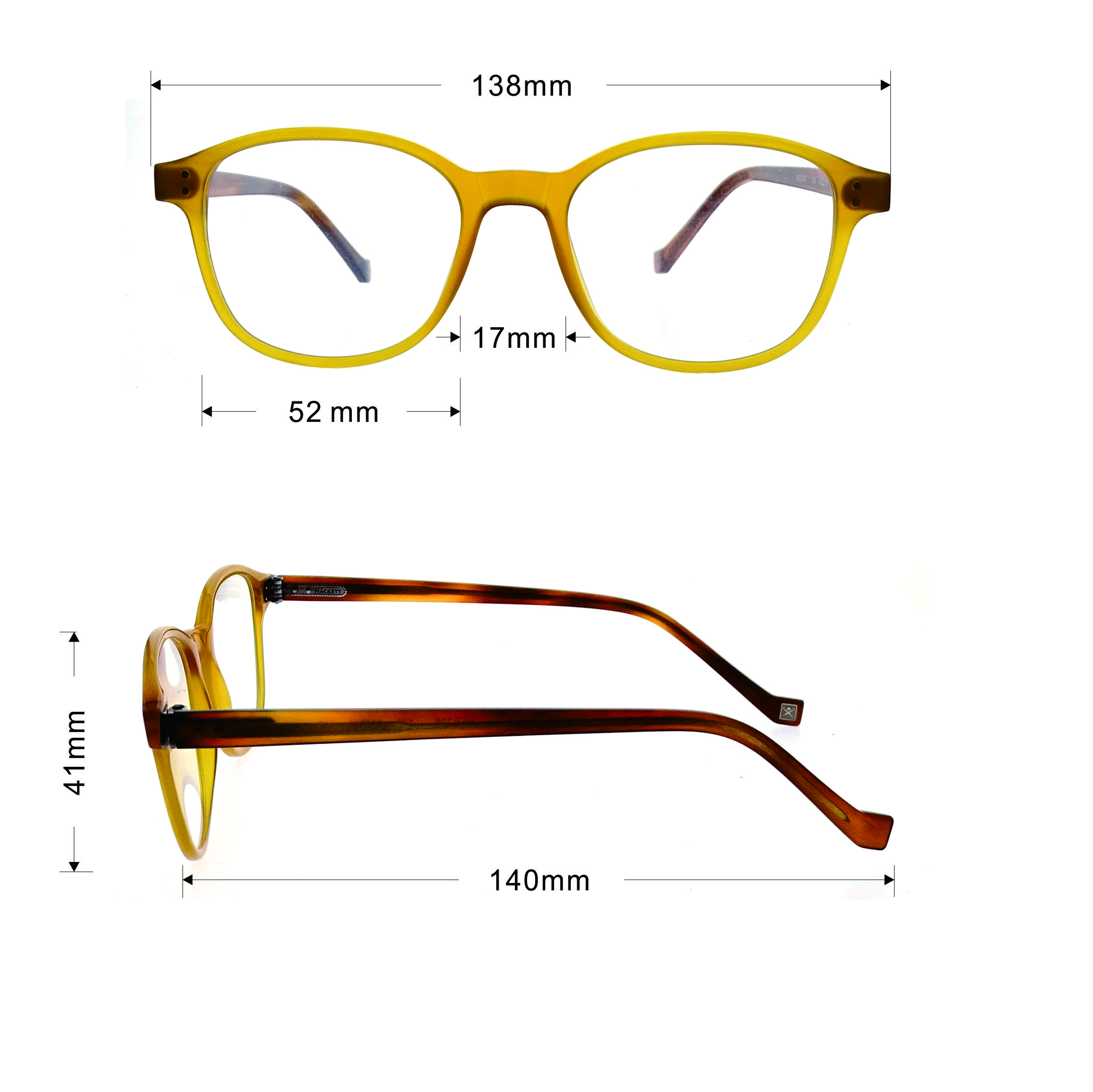 Acetate Translucent Yellow Full Frame Eyes Glasses LO-B352